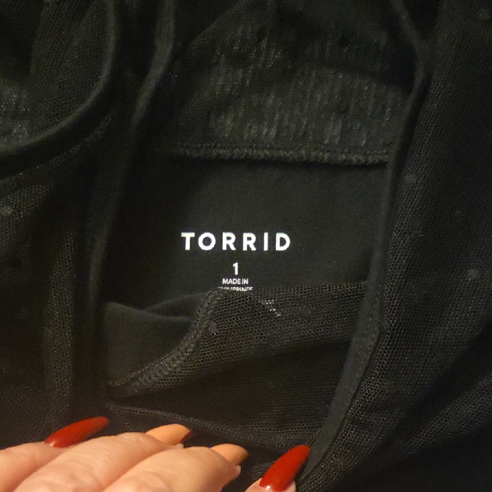 Torrid Black Sheer Knit Top